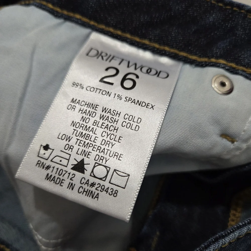 Driftwood Colette Jeans Embroidered Cuff Straight Crop Floral Boho Size 26 - Picture 9 of 9